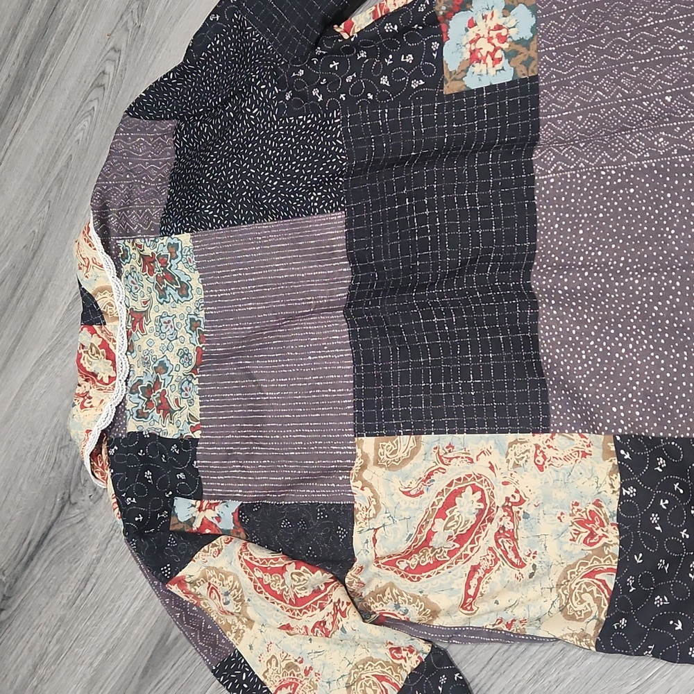 Vintage Patchwork Blend Lightweight Long Boyfrien… - image 6